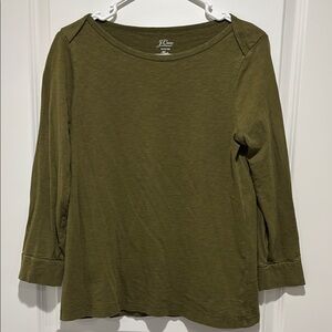 J.Crew Olive Green 3/4 Sleeve Top